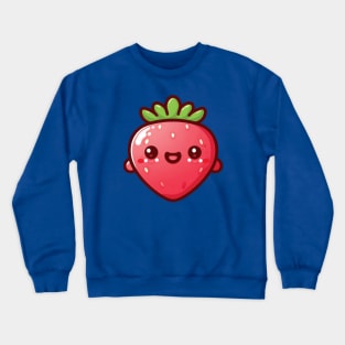 Strawberry Smile Face Emoji Crewneck Sweatshirt